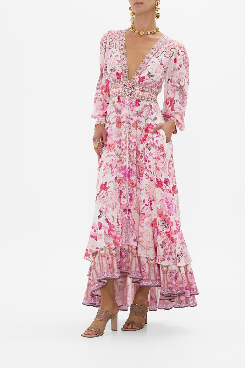 LONG BUTTON FRONT DRESS BOTANICAL NOVELLA, Alternate, color, BOTANICAL NOVELLA