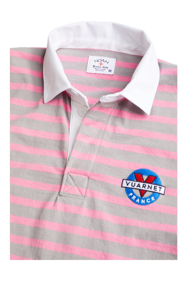 x Vuarnet Logo Stripe Rugby Shirt, Alternate, color, GREY/ PINK