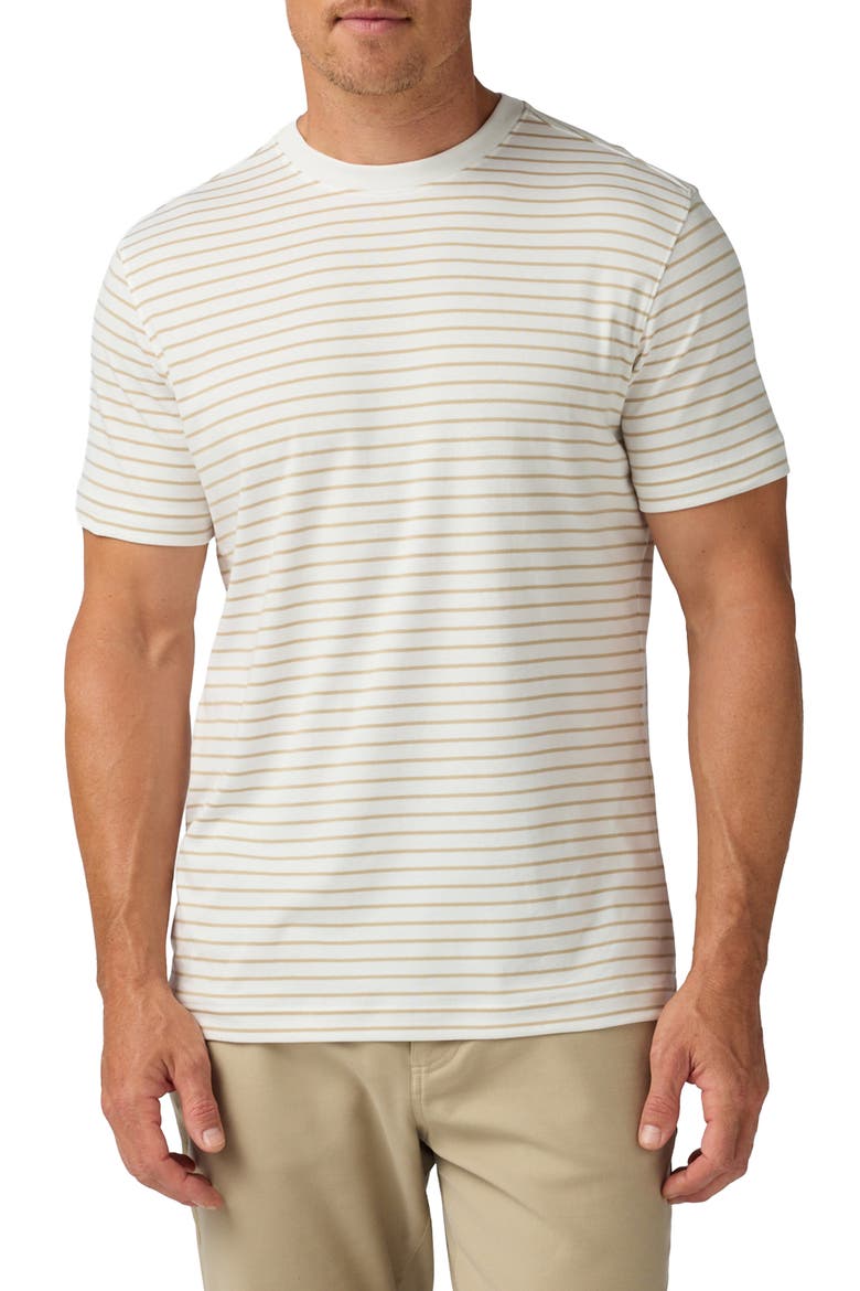 Palmer Stripe Pima Cotton T-Shirt, Main, color, WHITE KHAKI STRIPE