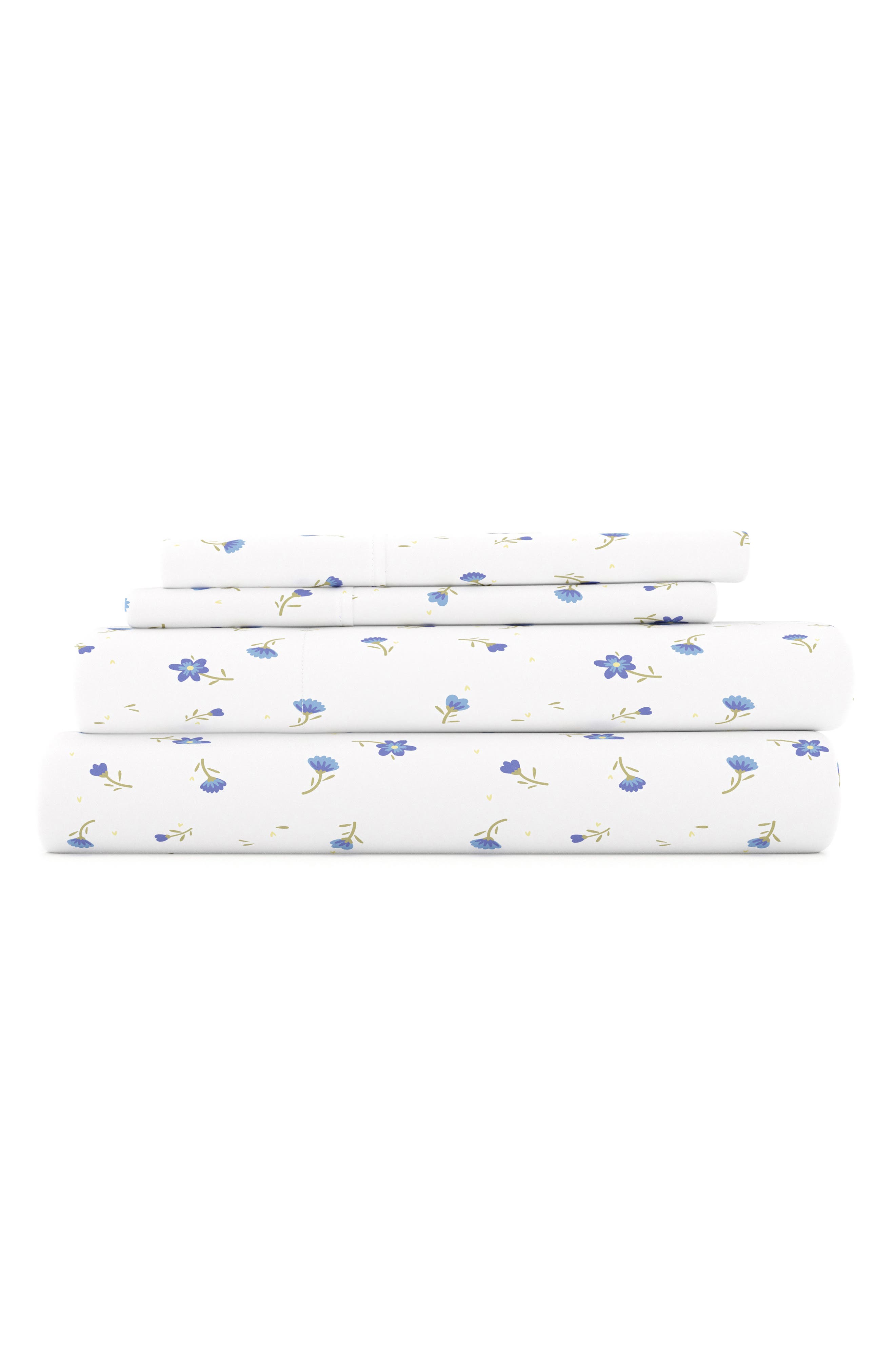 HOMESPUN Premium Ultra Soft Floral 4-Piece Bed Sheet Set