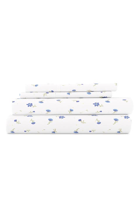 Premium Ultra Soft Floral 4-Piece Bed Sheet Set