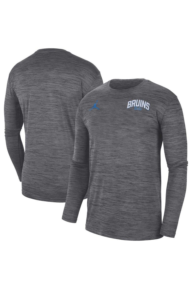 Men's Jordan Brand Charcoal UCLA Bruins Sideline Game Day Velocity Performance Long Sleeve T-Shirt, Main, color, Charcoal