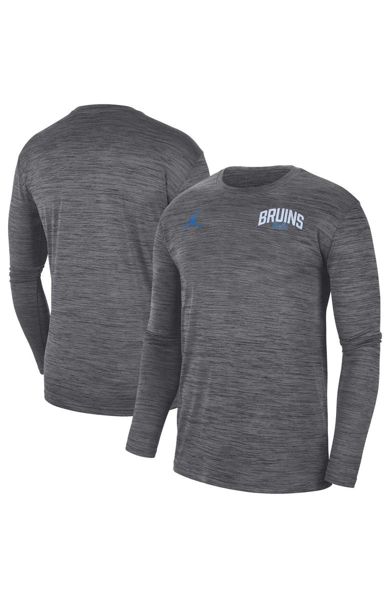 Jordan Brand Men's Jordan Brand Charcoal UCLA Bruins Sideline Game Day Velocity Performance Long Sleeve T-Shirt, Main, color, Charcoal