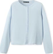 MANGO Fine Knit Crewneck Cardigan