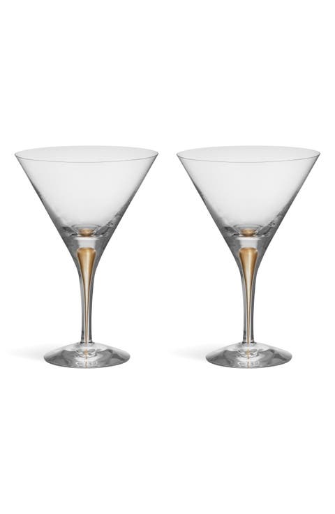 Intermezzo Gold Set of 2 Martini Glasses