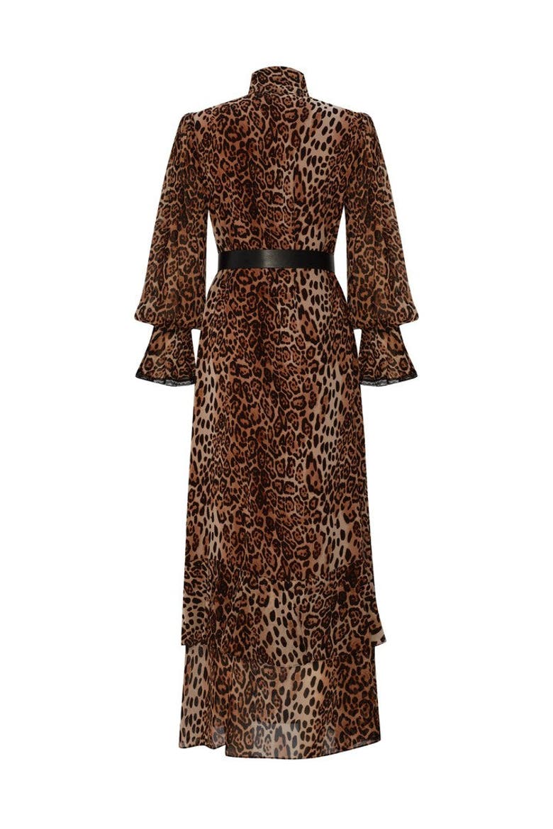 Leopard Print Pocketed Relaxed Midi Dress, Alternate, color, MULTICOLOR