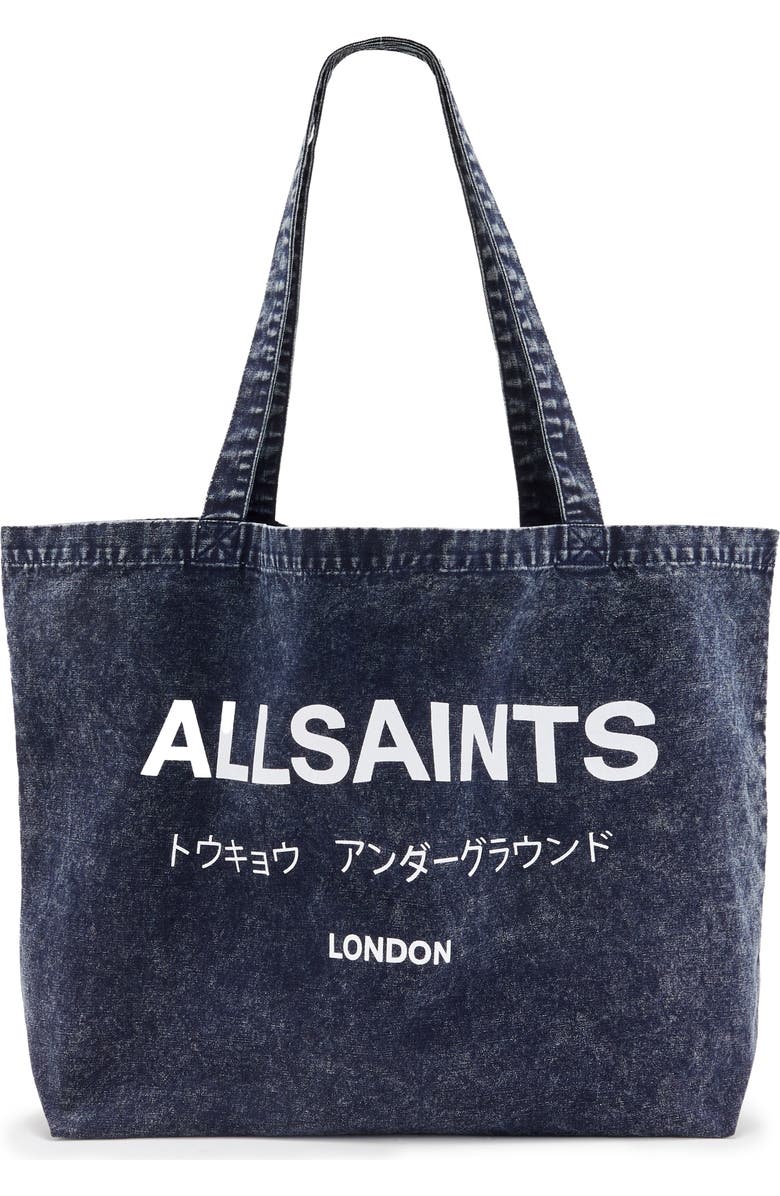 AllSaints Underground ACI Denim Tote, Main, color,