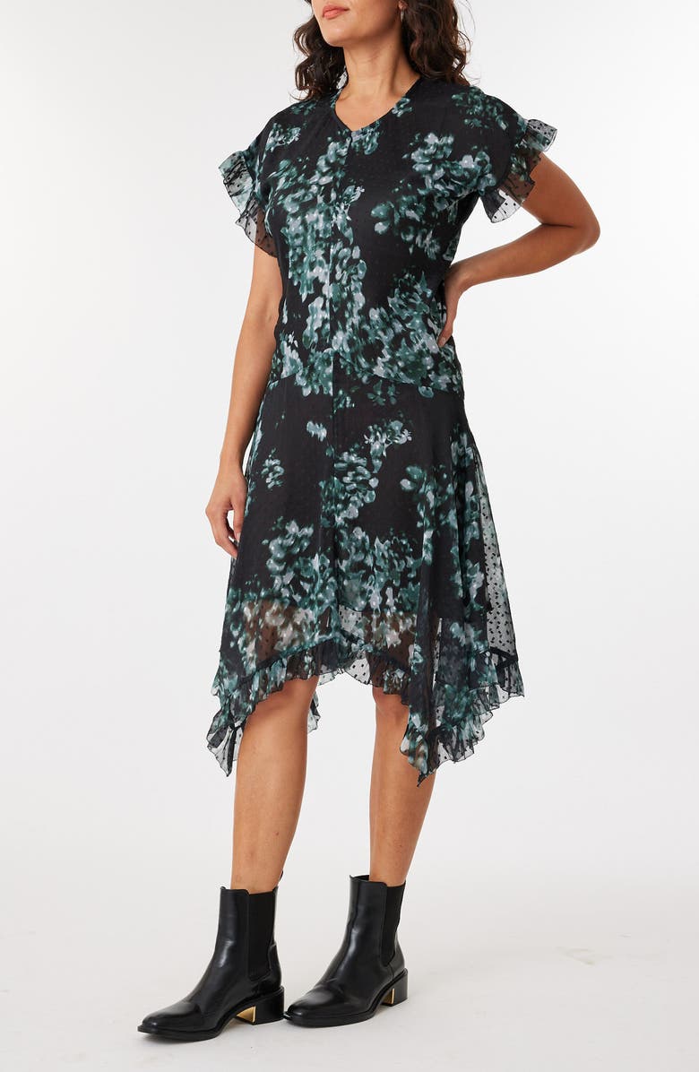 Scotch & Soda Floral Handkerchief Hem Dress, Alternate, color, 