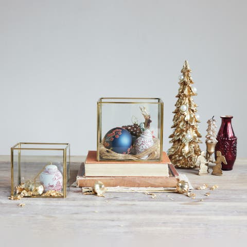 Glass & Metal Containers, Set of 2