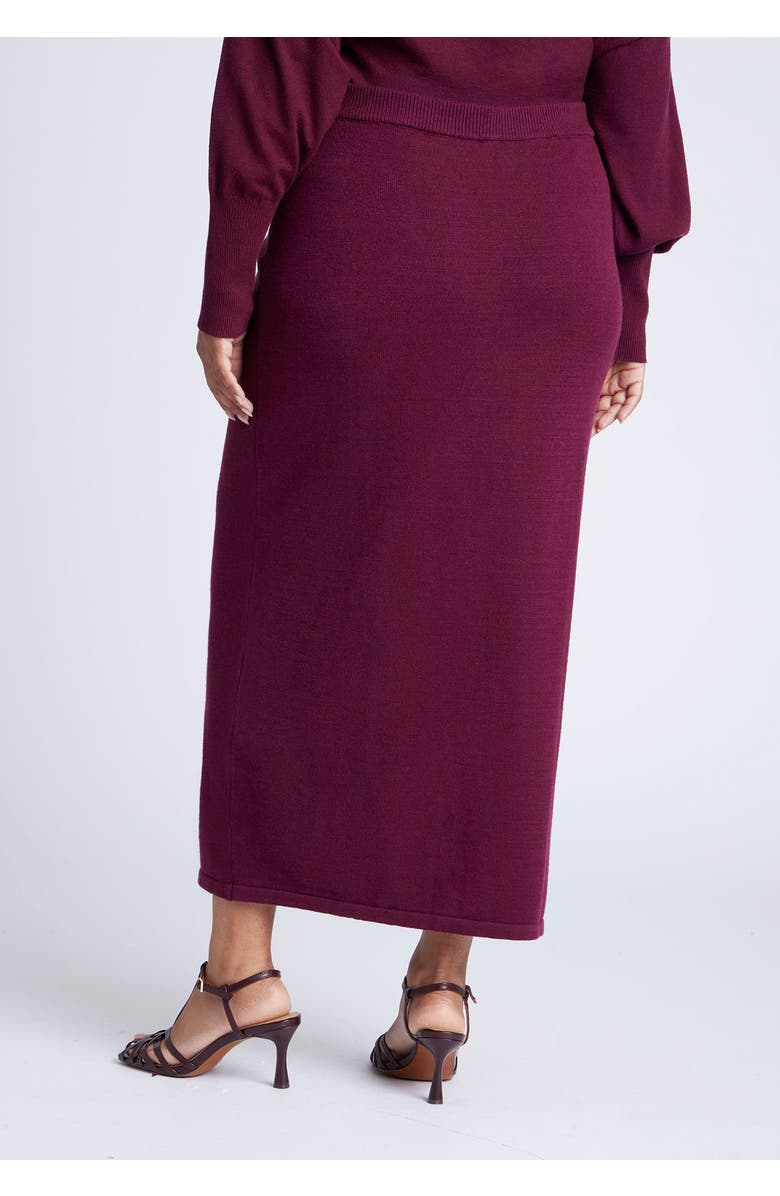 ELOQUII Sweater Column Skirt, Alternate, color, Burgundy