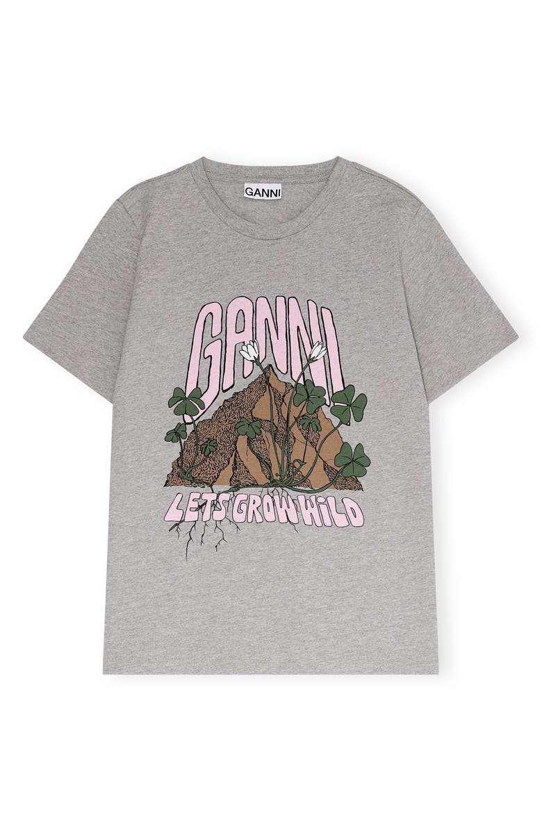 Ganni Grow Wild Logo Graphic Tee, Alternate, color, 