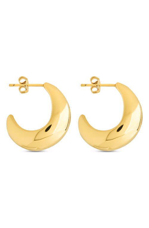 Sterling Forever Lorena Graduated Cz Hoop Earrings In Gold