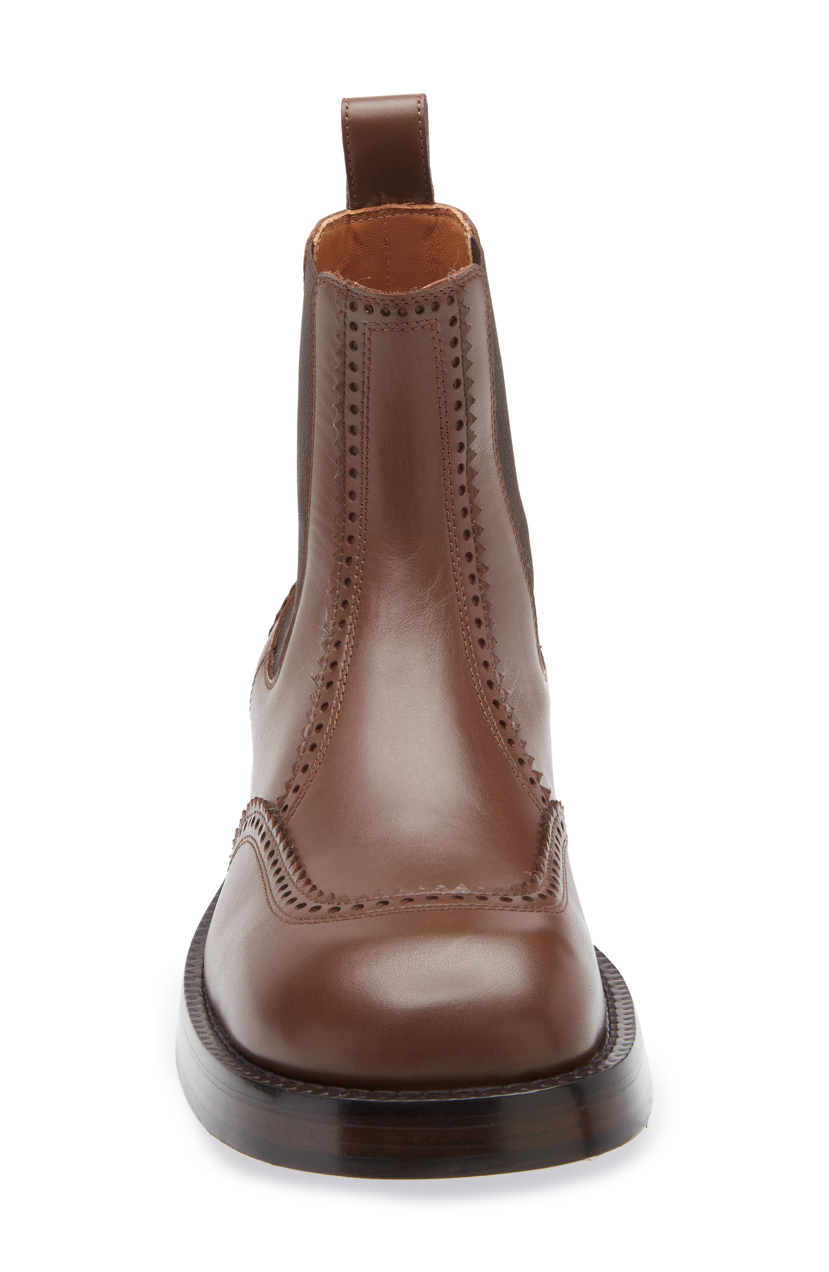 McQueen Brogue Chelsea Boot, Alternate, color, 