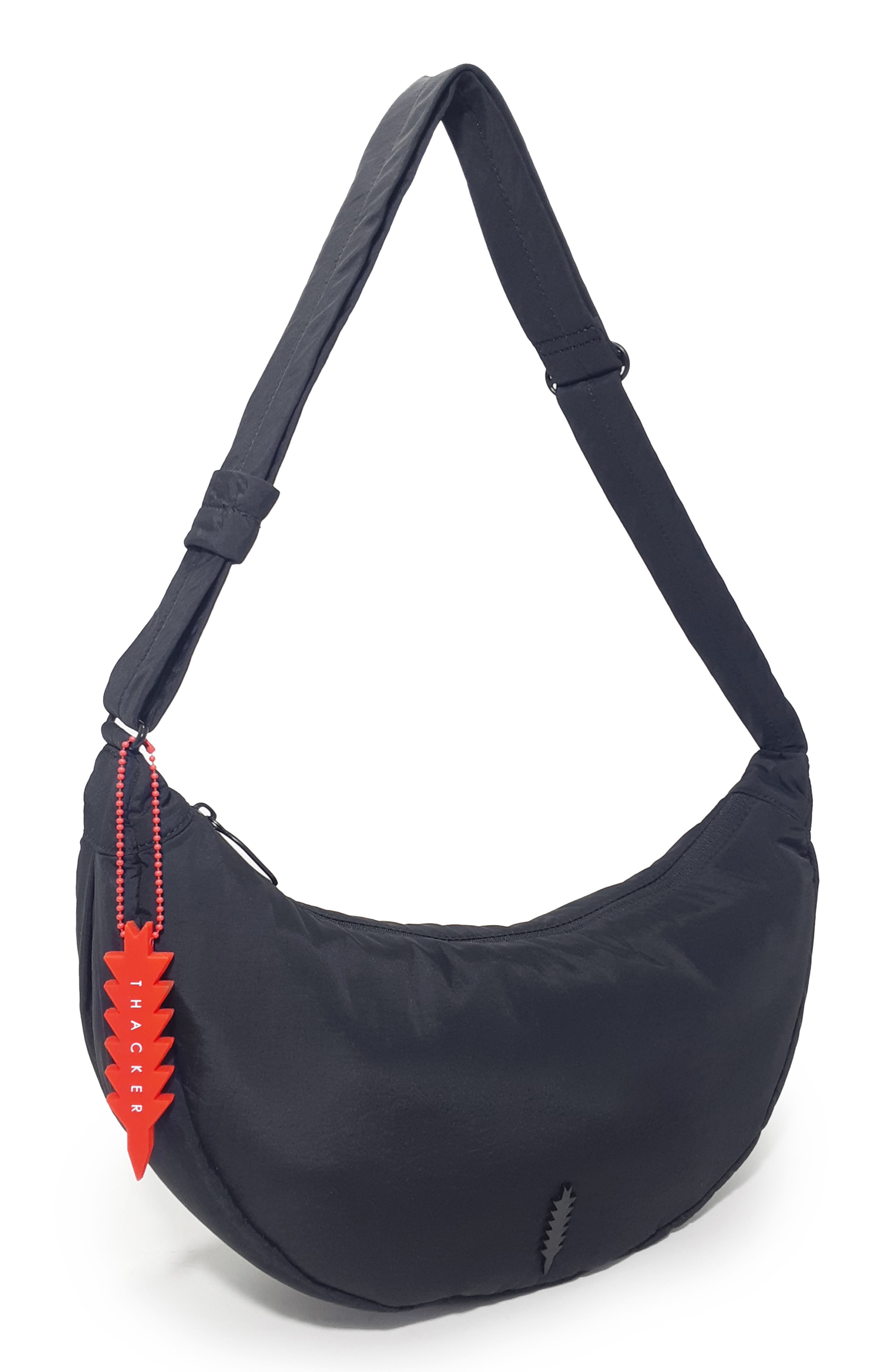 Thacker Cleo Large Crescent Bag, Alternate, color, Black