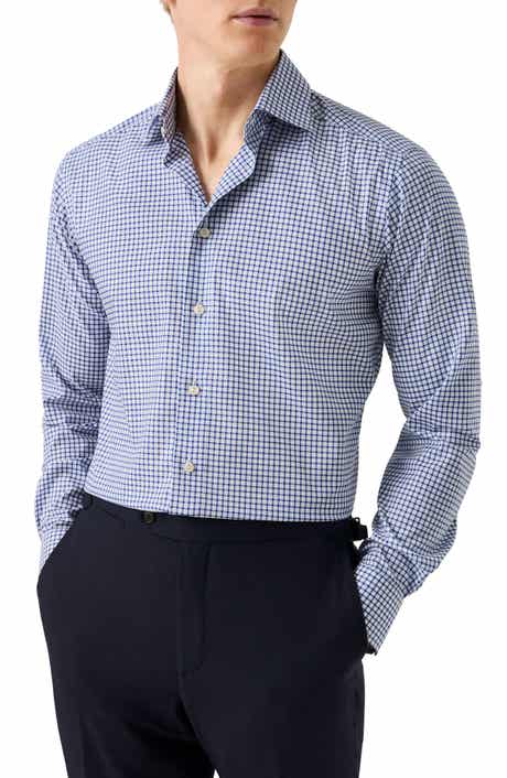 Eton Slim Fit Check Cotton Dress Shirt