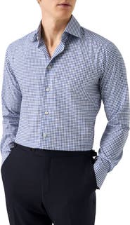 Eton Slim Fit Check Cotton Dress Shirt