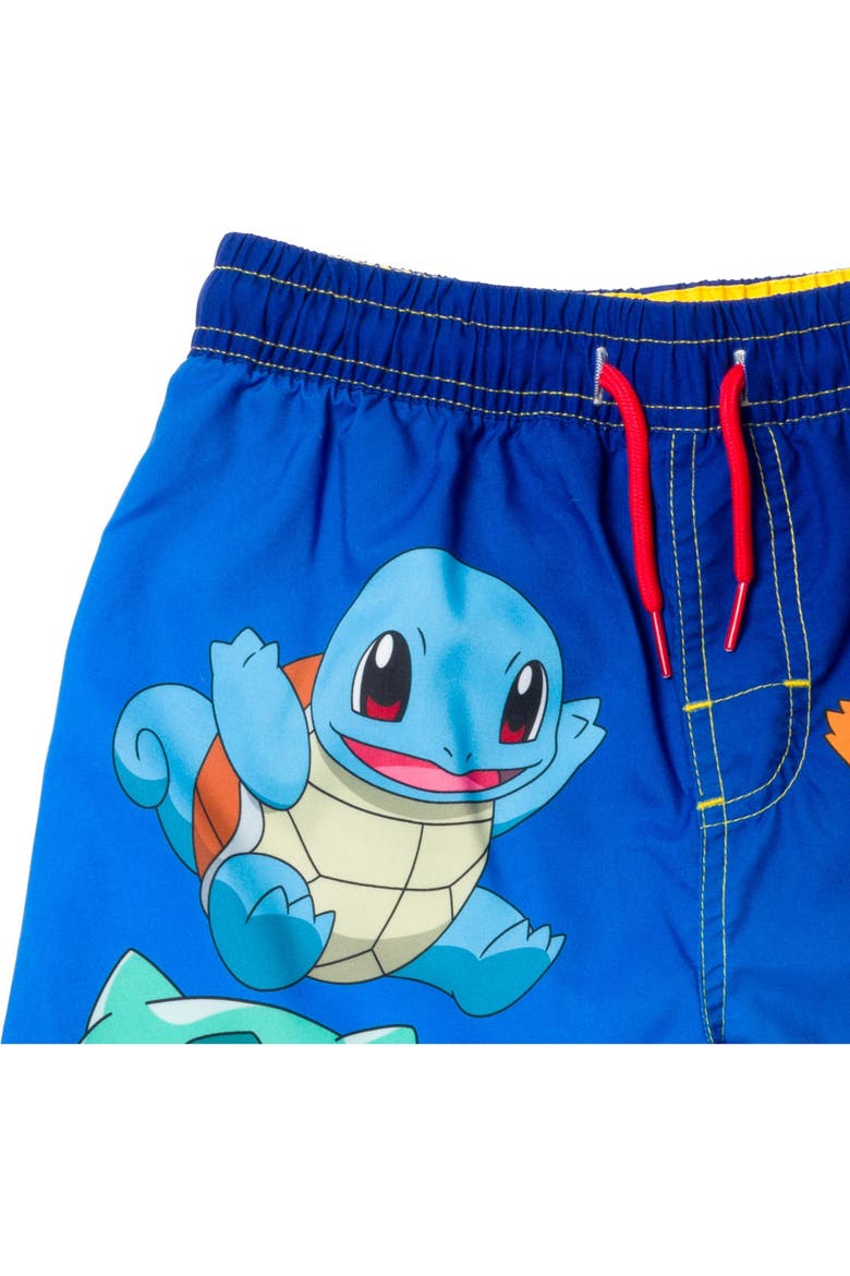 Swimwear Bathing Suit Swim Trunks UPF 50+, Alternate, color, Pikachu Squirtle Blue