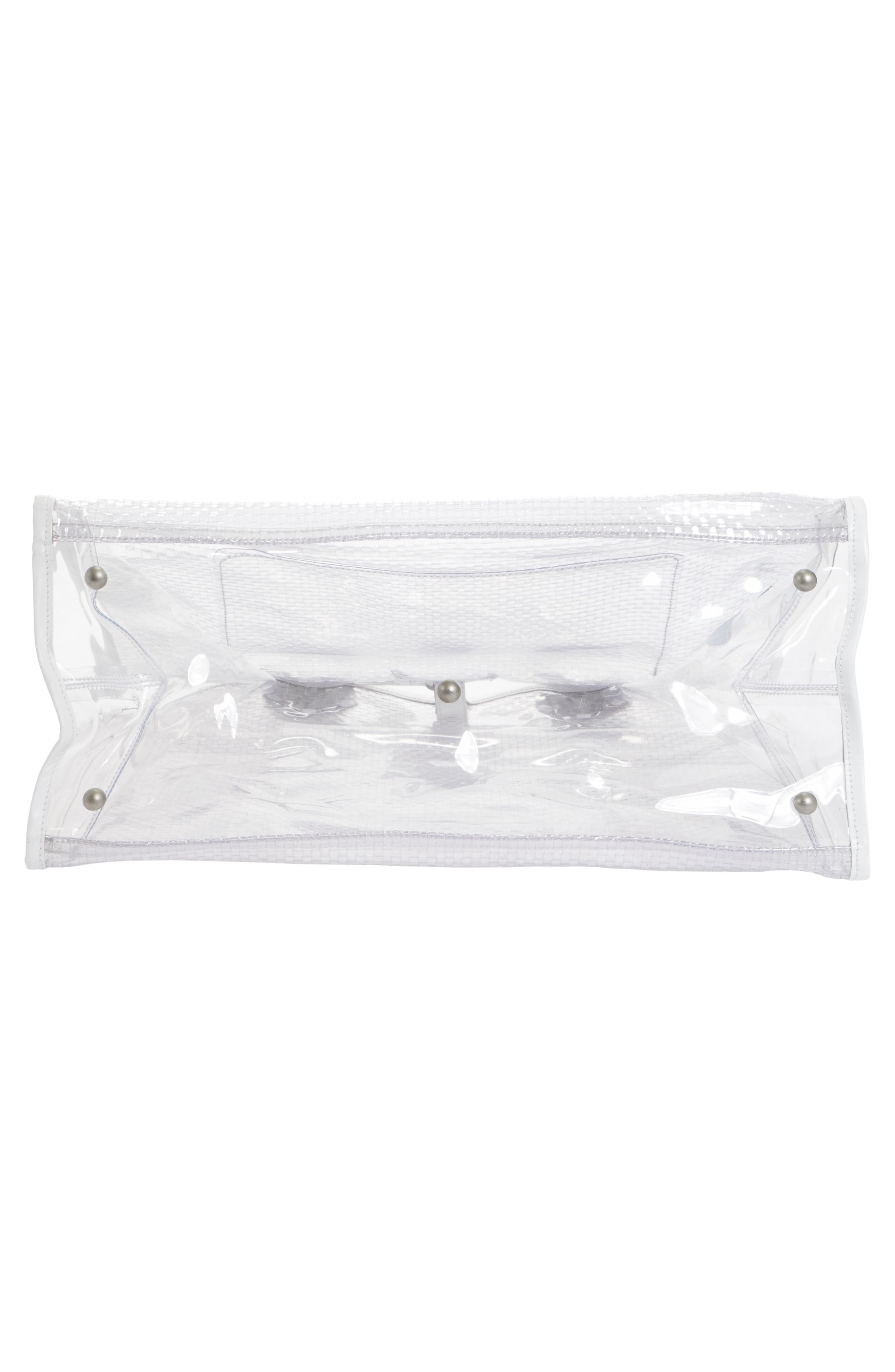 Textured Transparent Tote, Alternate, color, TRANSPARENT WHITE