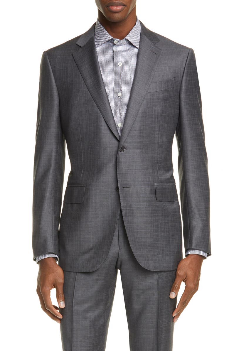 ZEGNA Ermenegildo Zegna Milano Trofeo Classic Fit Check Wool Suit, Alternate, color, 