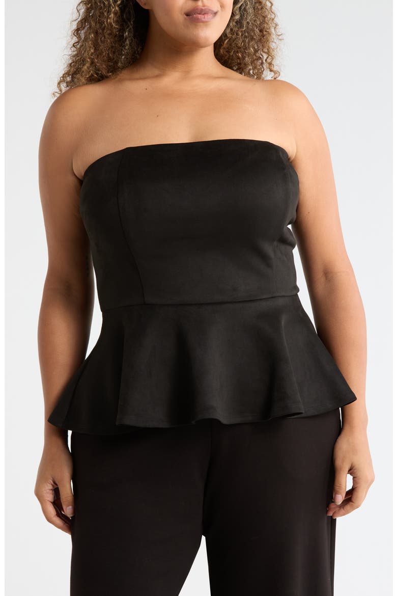 Danger Faux Suede Top, Main, color, JET BLACK