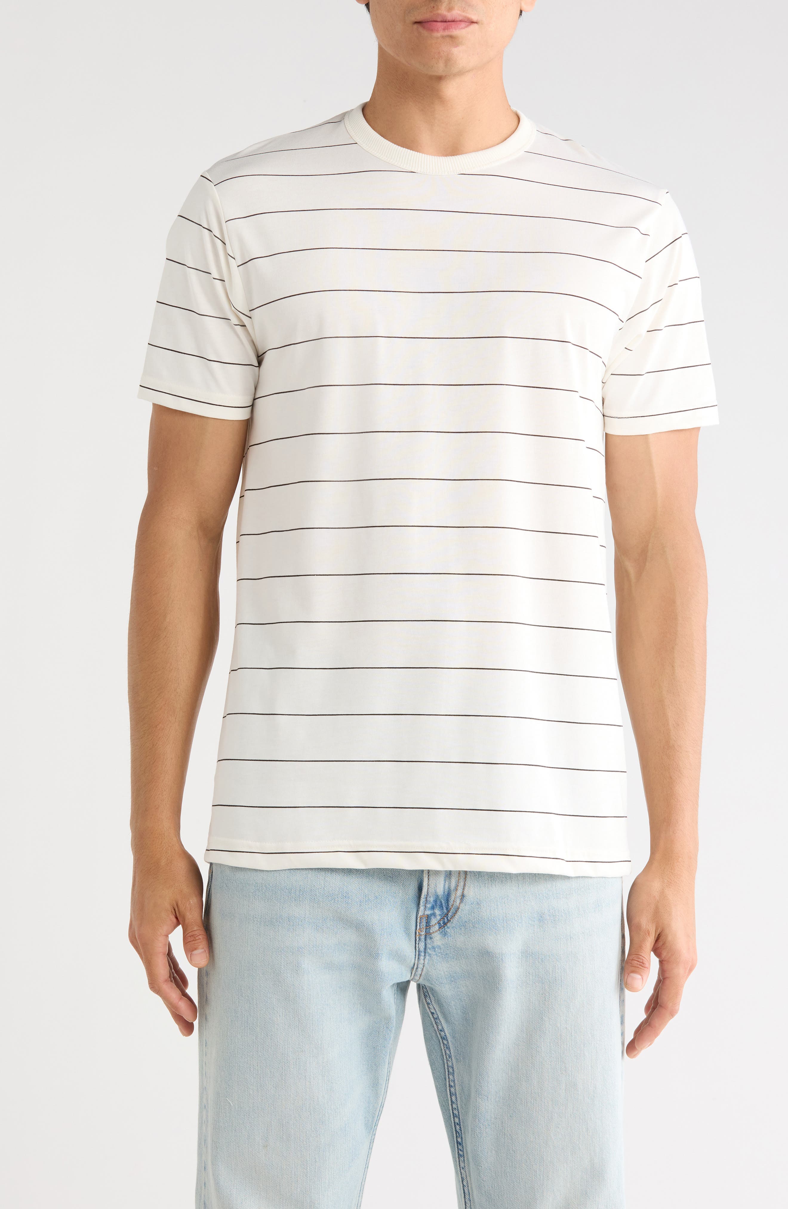 DENIM AND FLOWER Short Sleeve Stripe T-Shirt