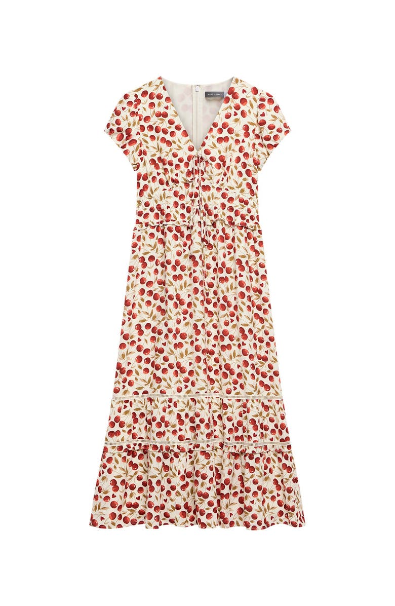 MINT VELVET Cherry Print Midi Dress, Alternate, color, Red