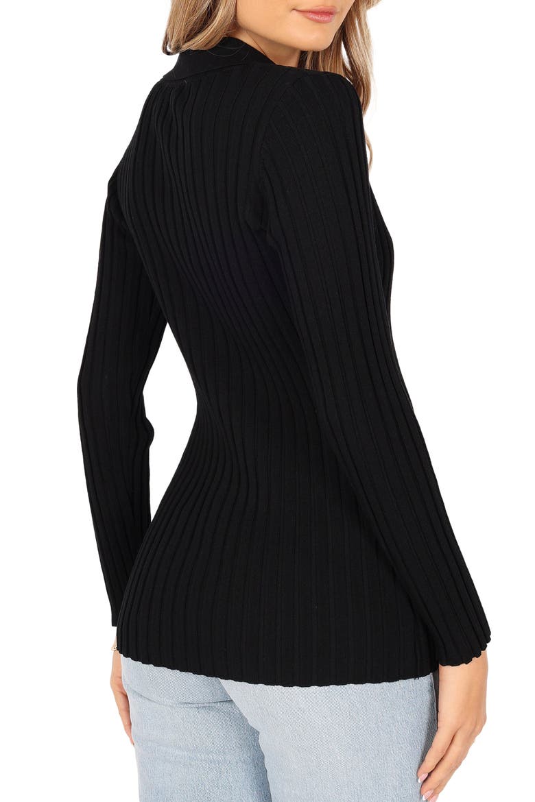 Samara Rib Cardigan, Alternate, color, BLACK