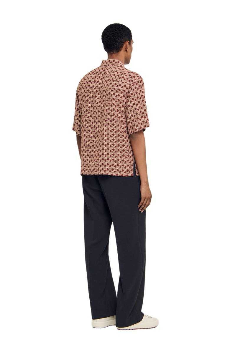 SANDRO Rope print shirt, Alternate, color, Terra
