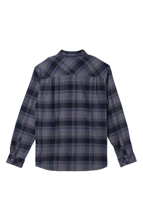 Quiksilver Convex Plaid Stretch Flannel Button-up Shirt In Charcoal Heather 3