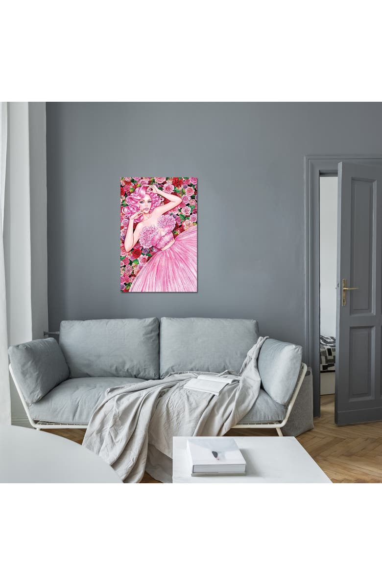 iCanvas Rose Girl by Sunny Gu Canvas Wall Art, Alternate, color, Pink