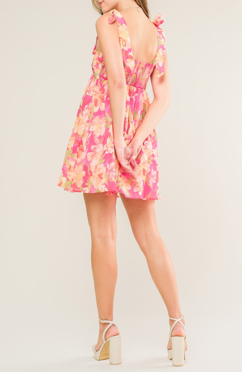 FLYING TOMATO Print Minidress, Alternate, color, Fuchsia
