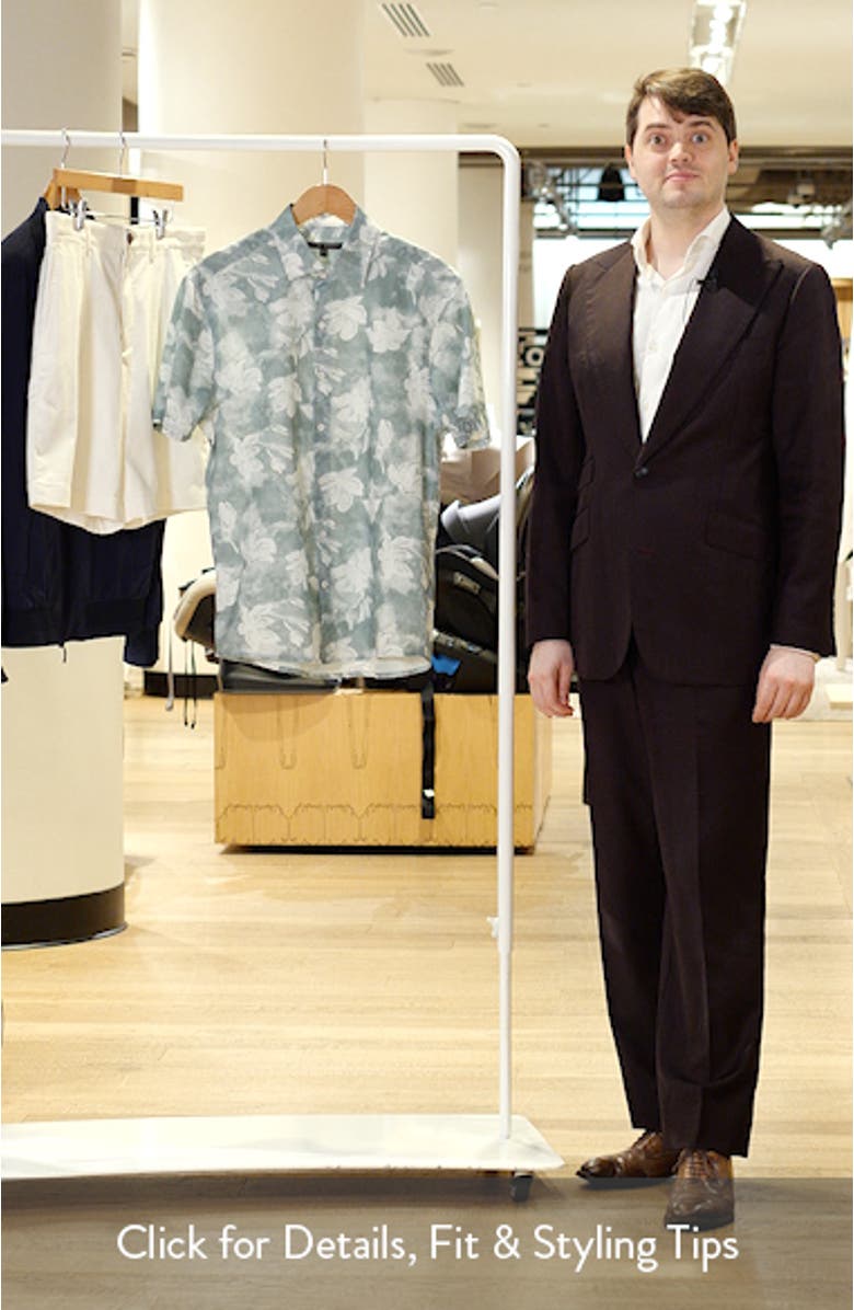 Kyliam Floral Print Short Sleeve Cotton Button-Up Shirt, sales video thumbnail