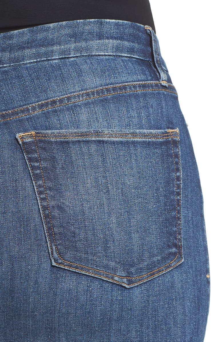 Good American High Rise Denim Pencil Skirt, Alternate, color, 