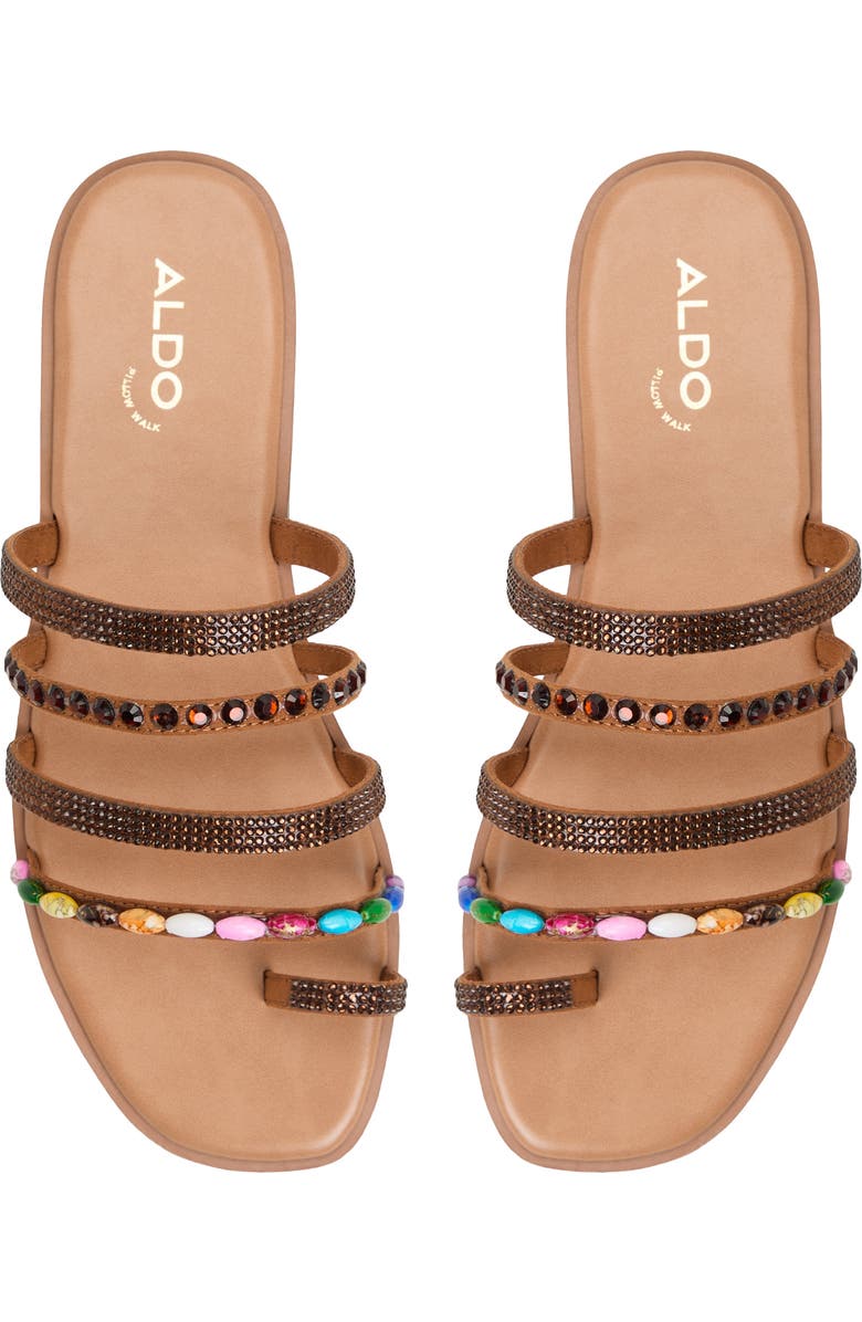 ALDO Lindya Toe Ring Slide Sandal, Alternate, color, Brown Multi