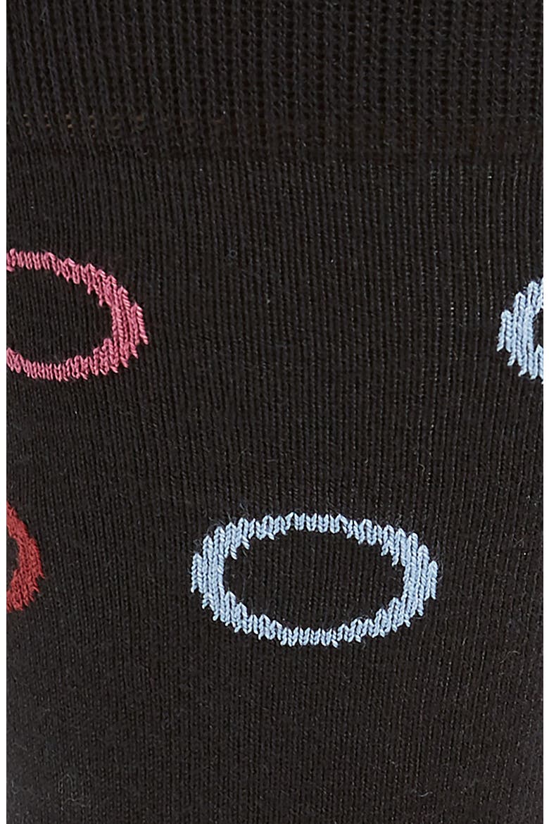 Circle Dots Socks, Alternate, color, BLACK