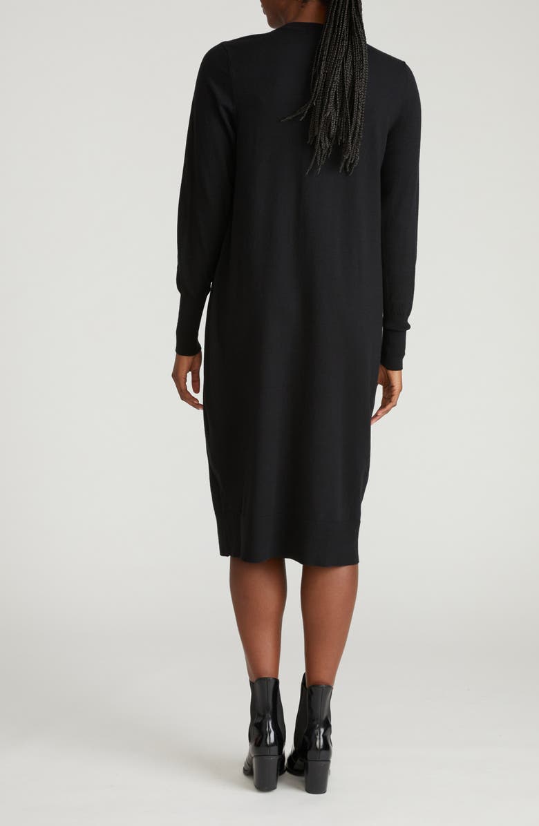 Universal Standard Everyday Long Sleeve Midi Sweater Dress, Alternate, color, Black
