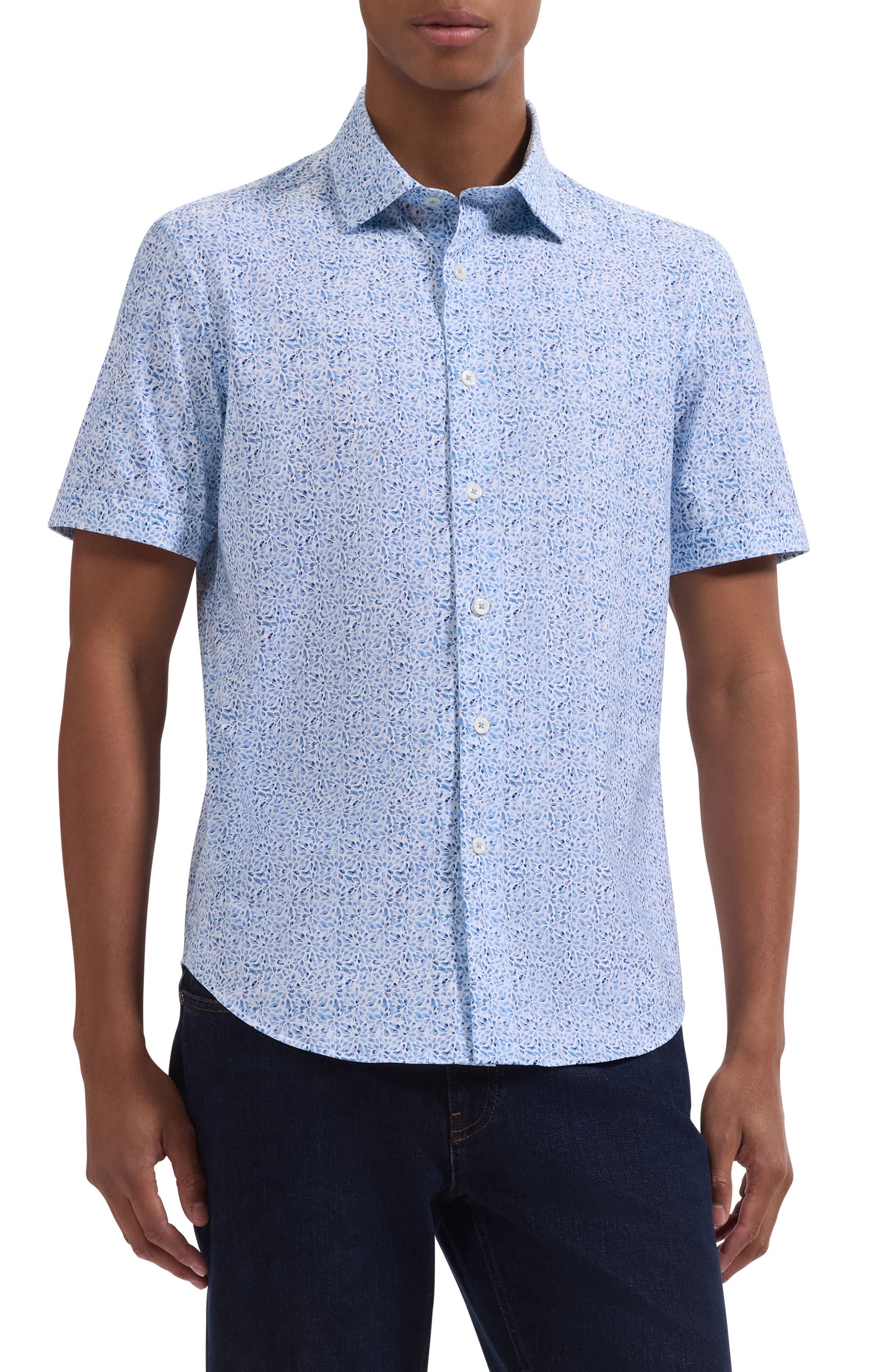 Miles OoohCotton Mosaic Print Short Sleeve Button-Up Shirt