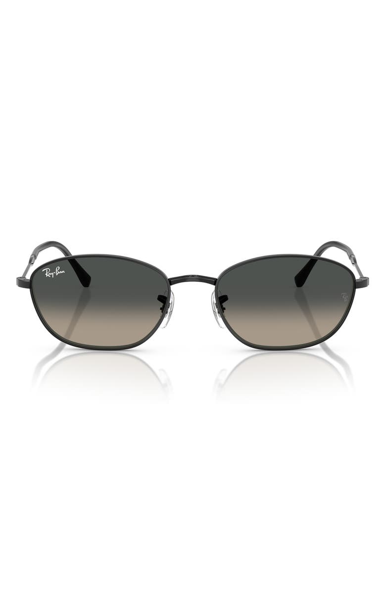 Ray-Ban 58mm Irregular Oval Sunglasses, Main, color, Black
