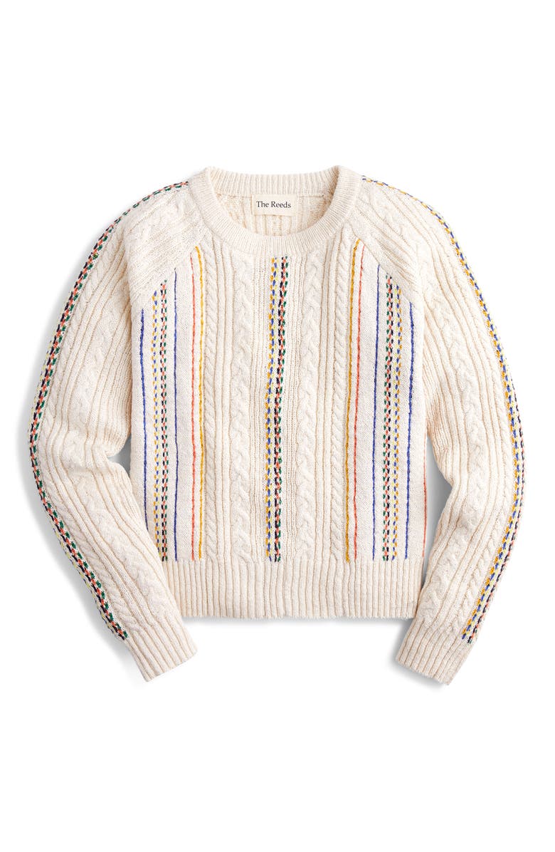 J.Crew The Reeds X J.Crew Rainbow Cable Knit Sweater, Alternate, color, 