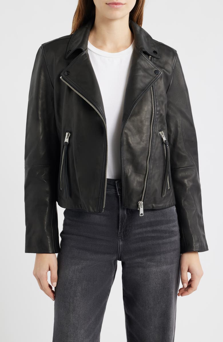 AllSaints Dalby Leather Biker Jacket, Main, color,