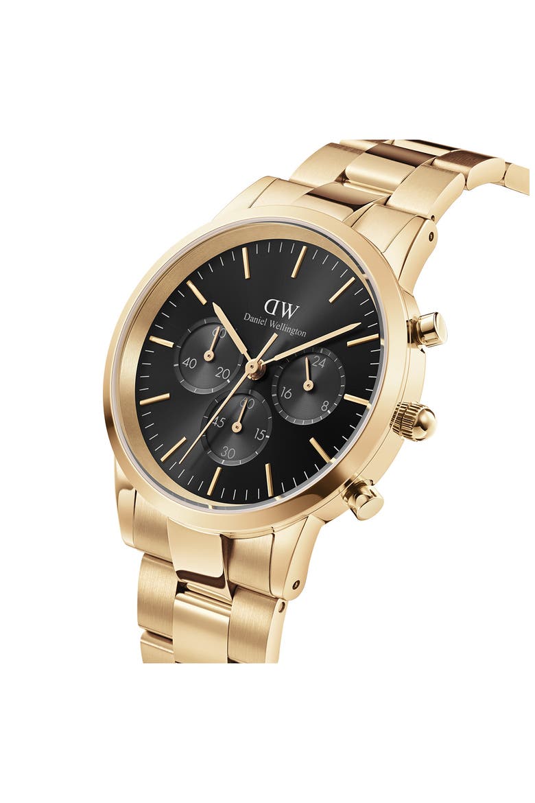 Iconic Link Chronograph Bracelet Watch, 42mm, Alternate, color, GOLD