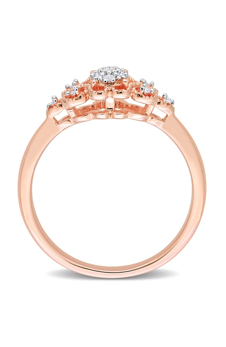 Julianna B. Diamond Milgrain Engagement Ring, Alternate, color, Rose-Plated Sterling Silver