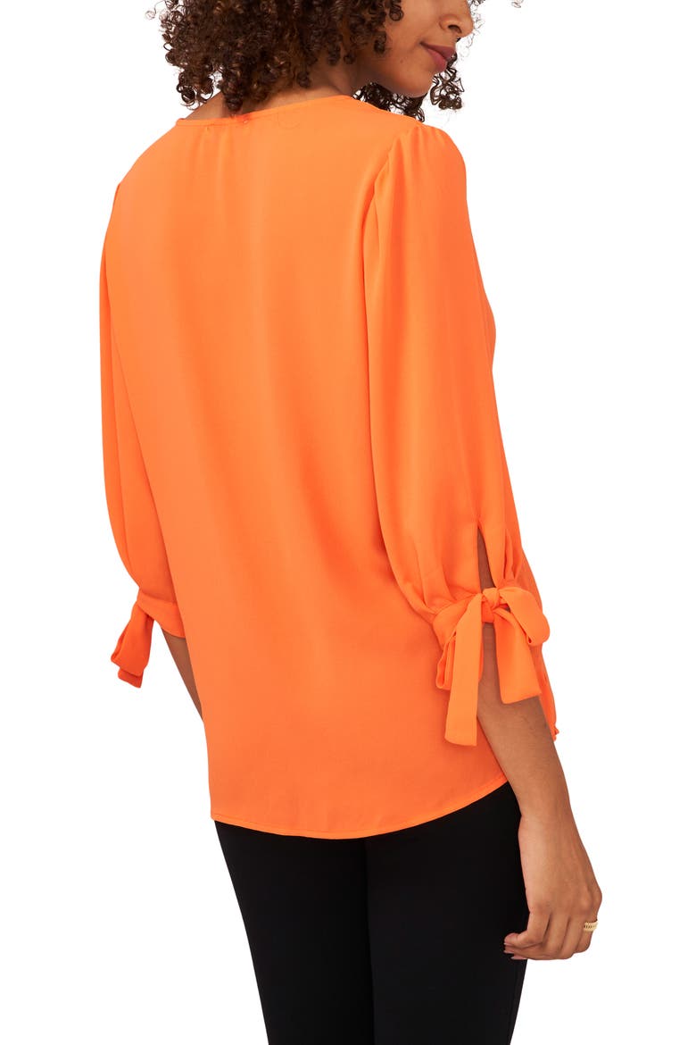 Tie Sleeve Blouse, Alternate, color, ORANGE