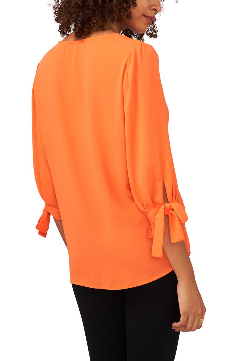 Chaus Tie Sleeve Blouse, Alternate, color, Orange