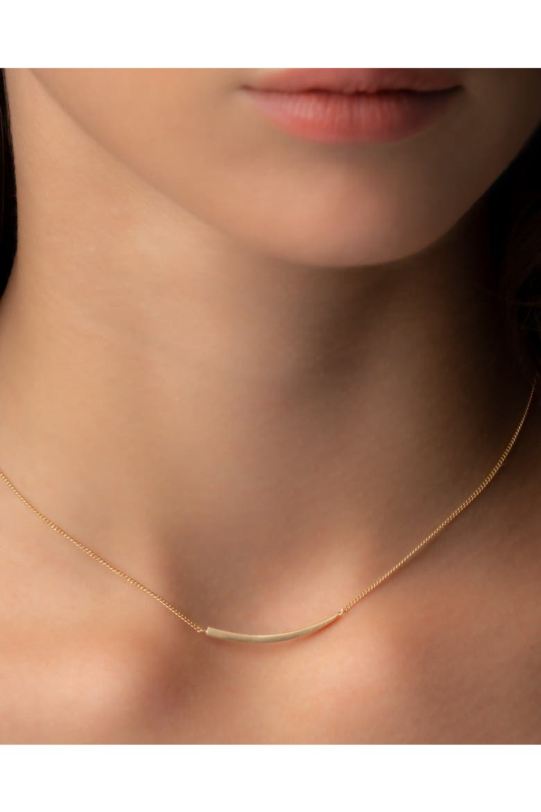 Crescent Moon Necklace. Handmade in Italy, Alternate, color, Gold Plated