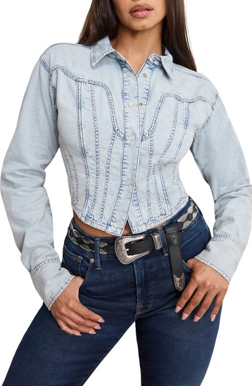 GOOD AMERICAN GOOD AMERICAN DOLLY DENIM CORSET SHIRT