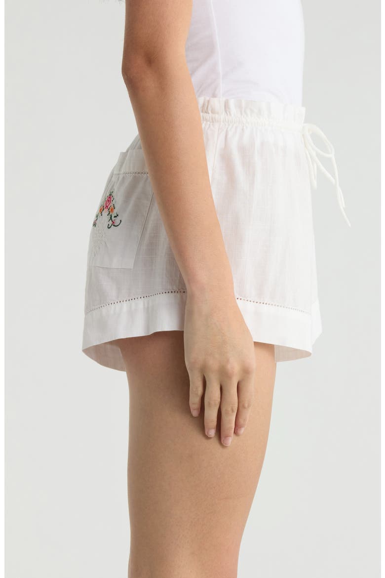 Orphee Cotton Pajama Shorts, Alternate, color, ECRU