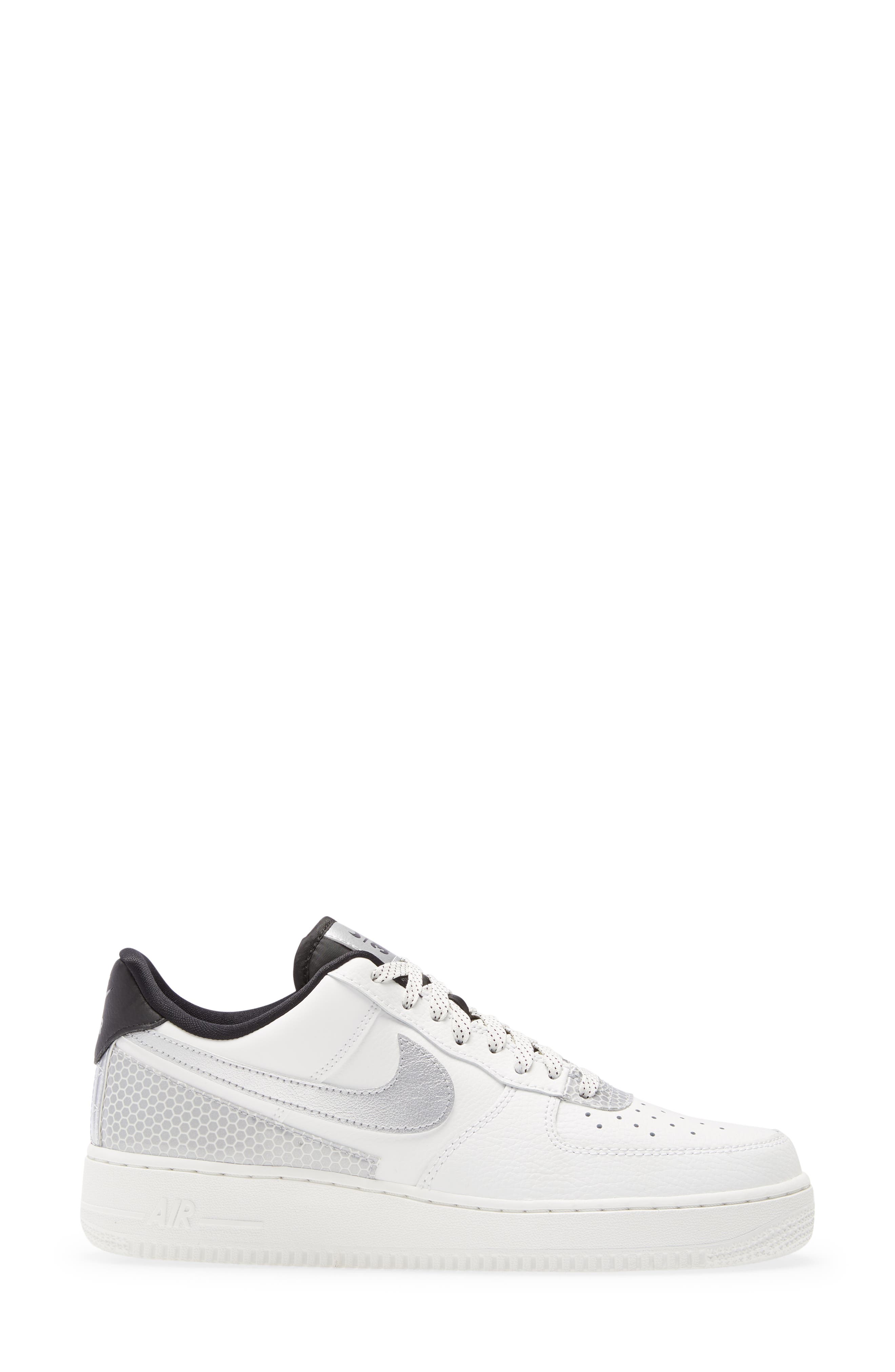 x 3M Men's Air Force 1 '07 LV8 Sneaker, Alternate, color, WHITE/ WHITE/ BLACK