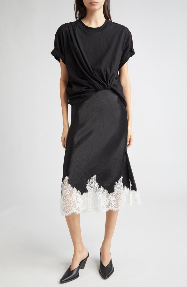 3.1 Phillip Lim Mixed Media Short Sleeve Dress, Main, color, 