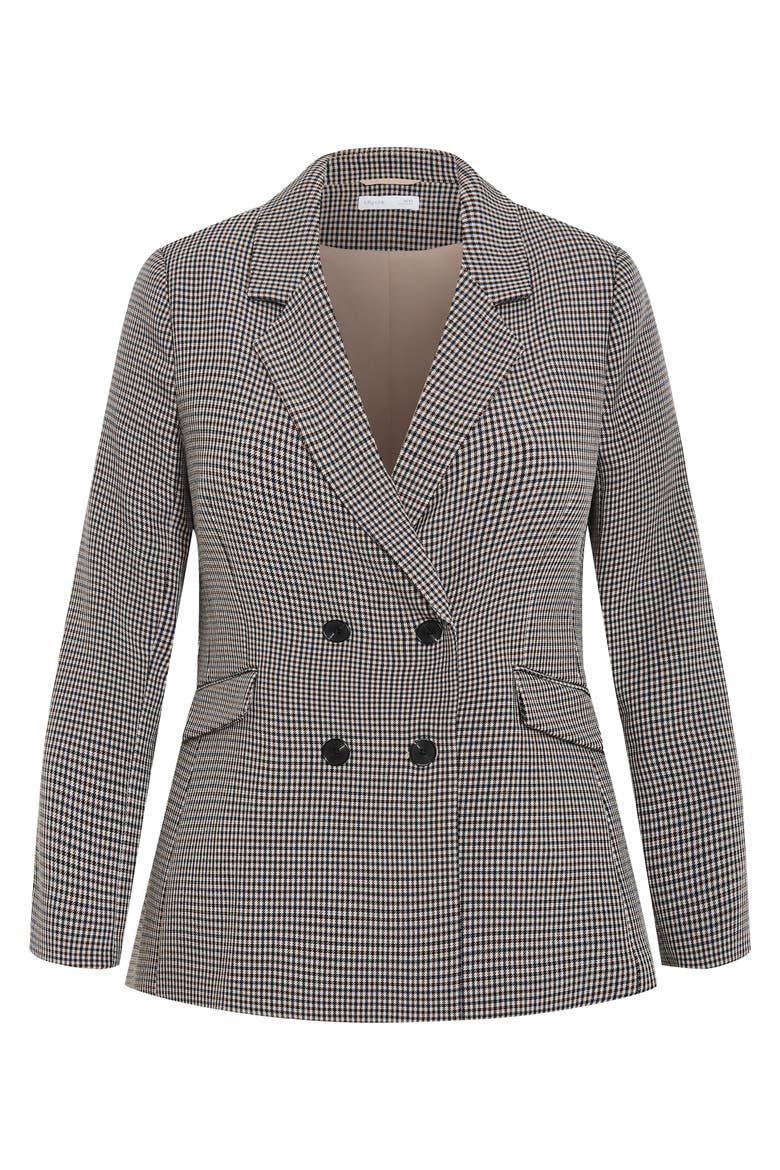 Tiana Plaid Double Breasted Blazer, Alternate, color, PLAID